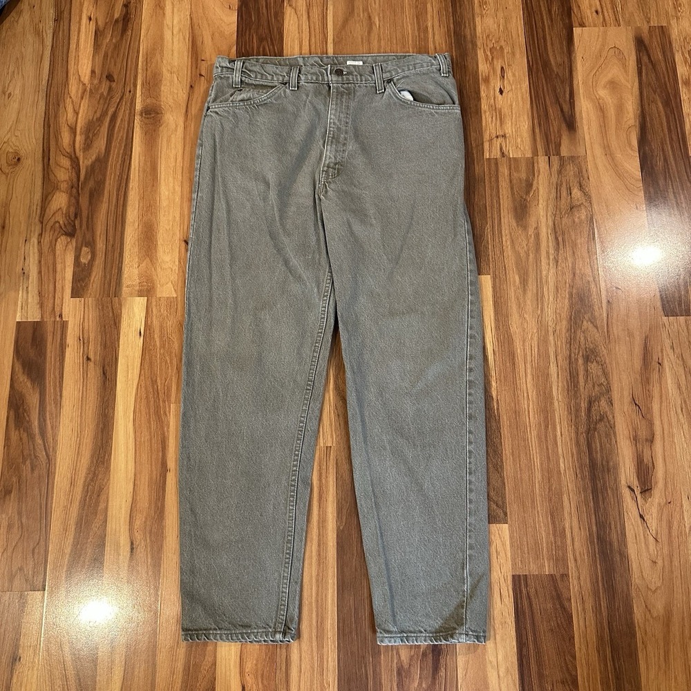 VTG Levis Jeans Mens 36X30 Green Denim 550 Relaxed Tapered Orange Tab 90s USA